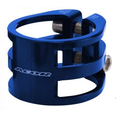 Acor AQR-21303 duplacsavaros nyeregcső bilincs [kék, 31.8 mm]