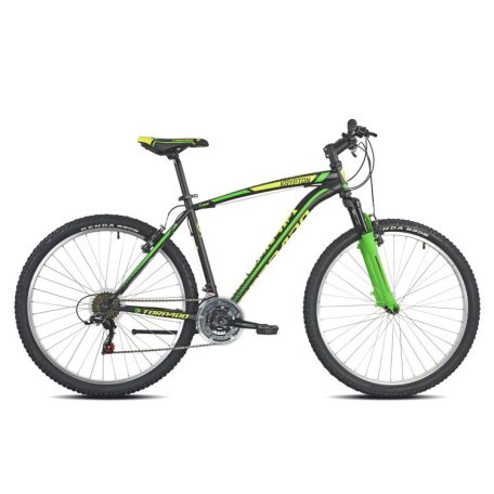 MTB Kerékpár Torpado T795 Krypton 27,5" fekete/zöld 49 TX35 7x3 V-fékkel(21T)