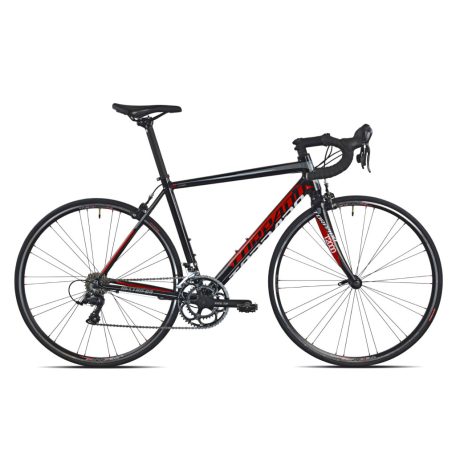 Kerékpár Torpado T1000(T340) Destriero 48 fekete/piros SHIMANO 2X9V SORA MIX (21T) - karbon villával