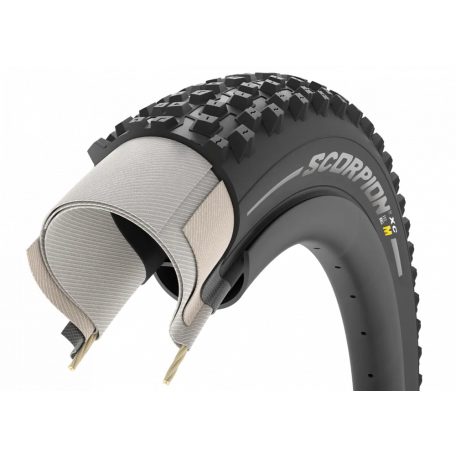 Külső Pirelli Scorpion™ MTB M XC Calssic 120 TPI Defektvédelem: ProWall Tubeless ready(belső nélküli) fold. 29" x 2,2 fekete/BARNA