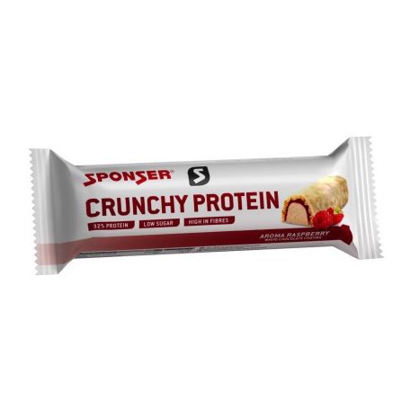 Sponser Crunchy Protein fehérjeszelet 50g, fehércsoki-málna