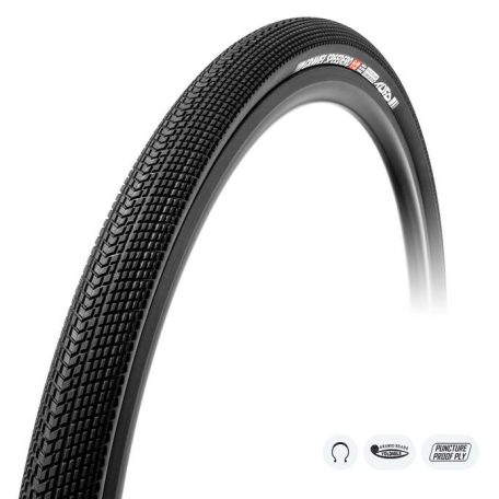 Külső TUFO Gravel Thundero HD, TLR, tubeless 40-622(700x40C), 460gr. 2-5 bar (30-70 p.s.i.) - szövetsűrűség: 130 / 255 TPI -  erősített!!! - FEKETE