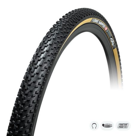 Külső TUFO Gravel Swampero HD, tubeless 40-622(700x40C), 460gr. 2-5 bar (30-70 p.s.i.) - szövetsűrűség: 130 / 255 TPI erősített!!! fekete/beige